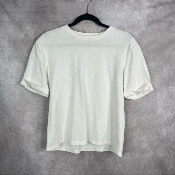 Atoir Short Sleeve Cuffed Tee In White Women's Size US 4 - Picture 1 of 5